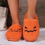 Halloween Pumpkin Plush Slippers