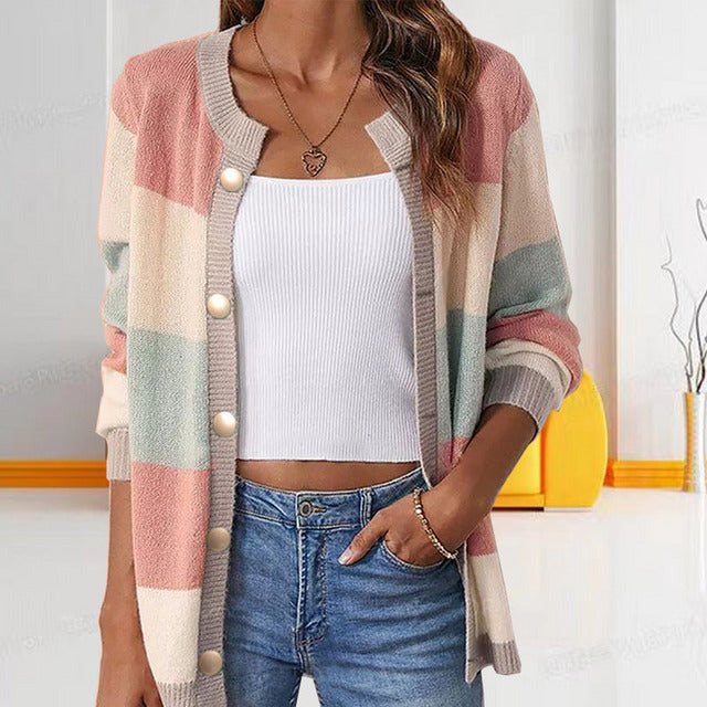 Casual Striped knitted Cardigan