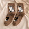 Cat Print Plush Socks