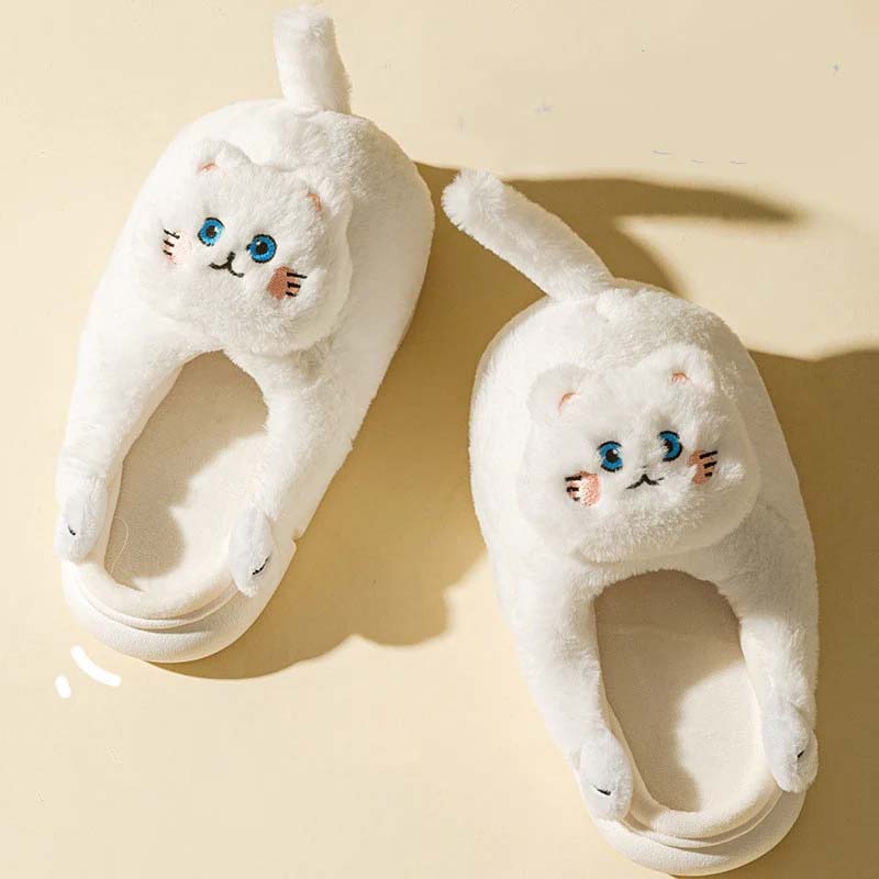 Cartoon Cat Plush Slippers