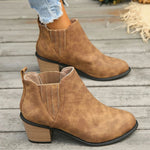 Vintage Chunky Heel Ankle Boots