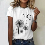 Dandelion Print Casual T-Shirt