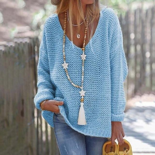 Sexy Loose V-Neck Sweater