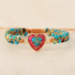 Handmade Natural Stone Heart Bracelet