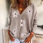 Floral Embroidery Casual Cardigan