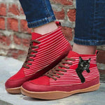 Cute Cat Print Flat Boots