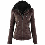 Casual Hooded Leather Jacket