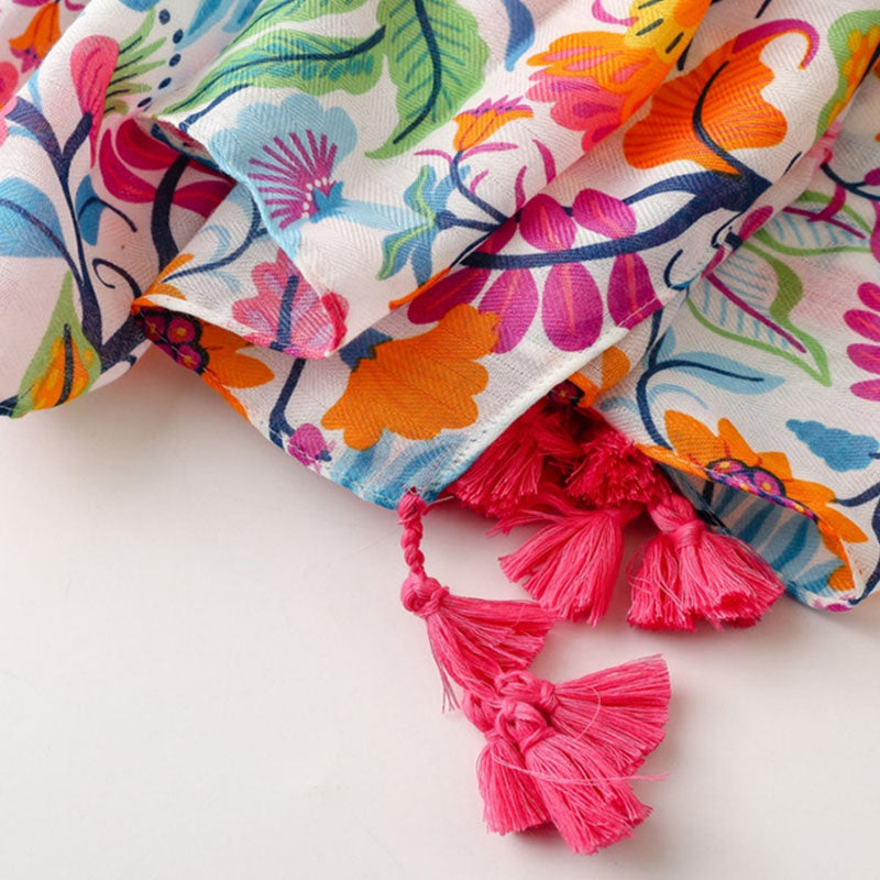 Colourful Floral Print Scarf
